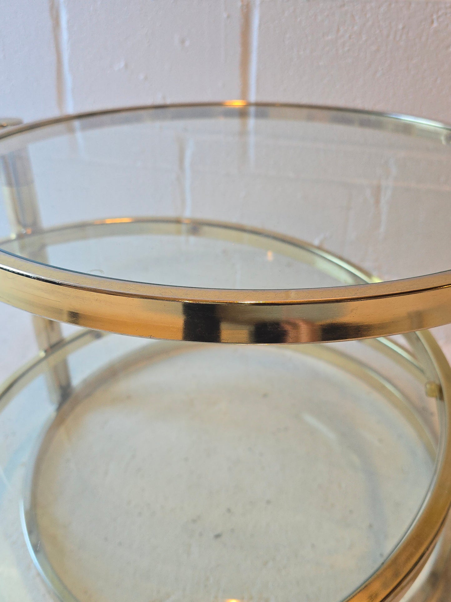 Brass and Glass Swivel Coffee Table