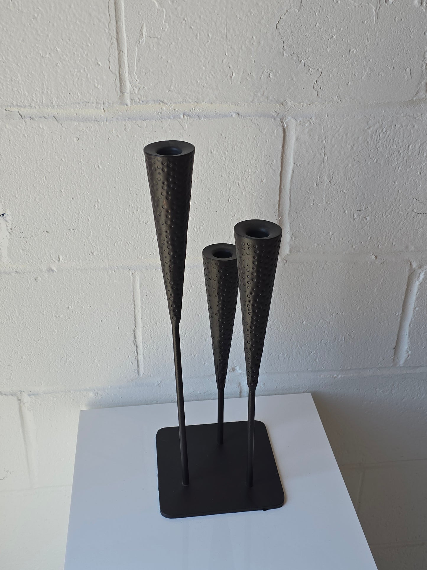 Brutalist Hammered Candelabra