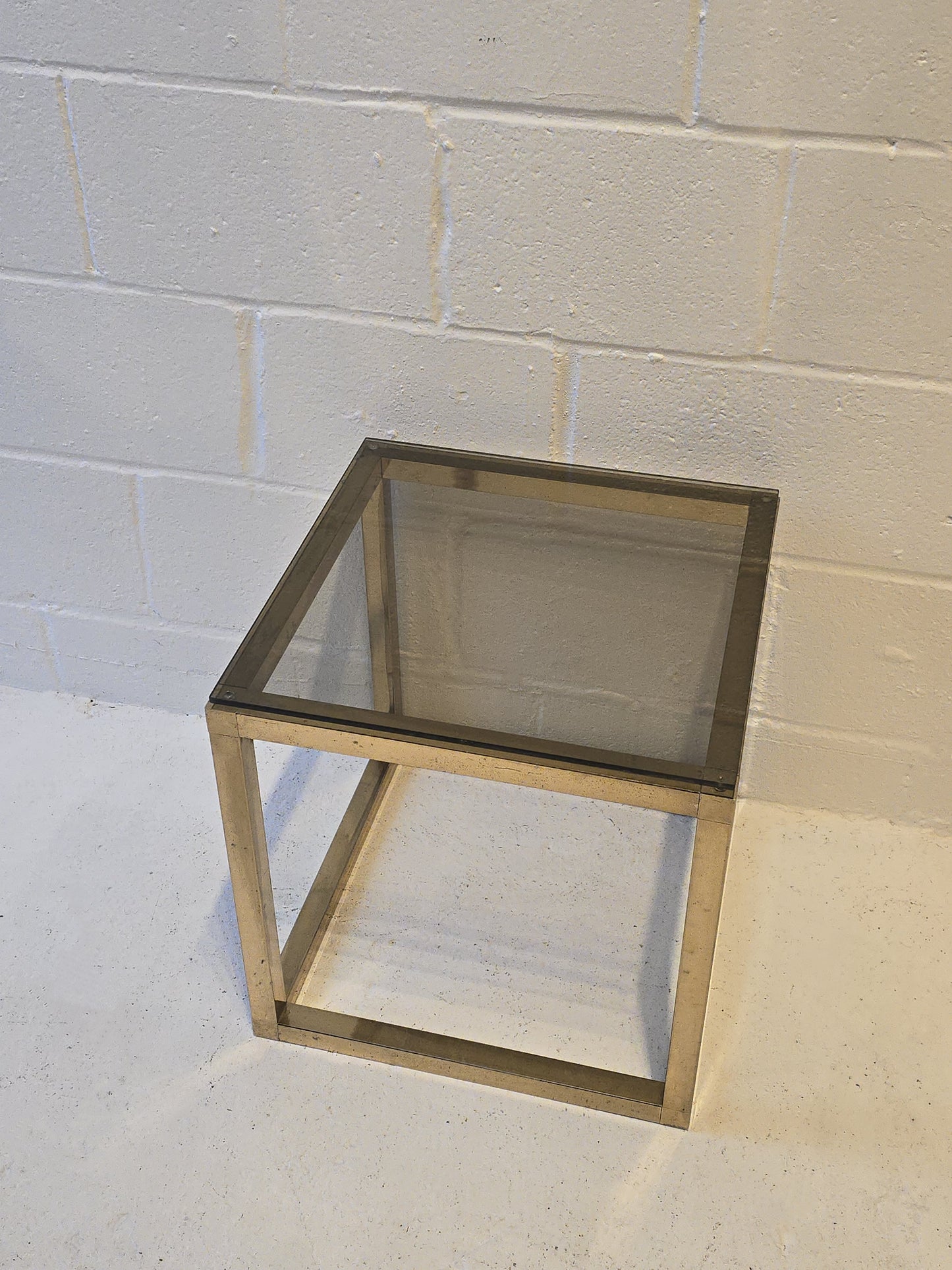Brass and Tinted Glass Tables
