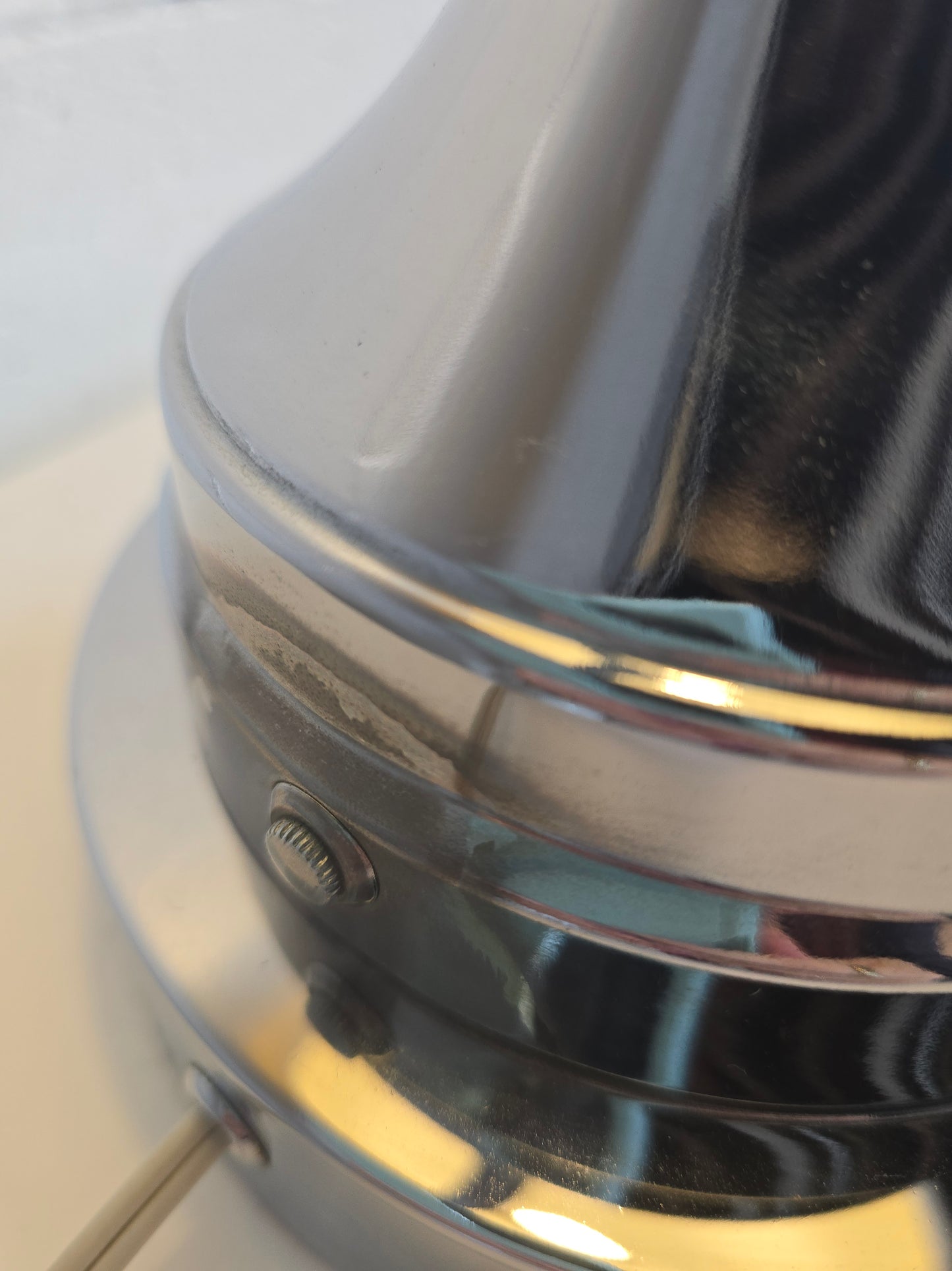 Arc Chrome & Fiberglass Table Lamp