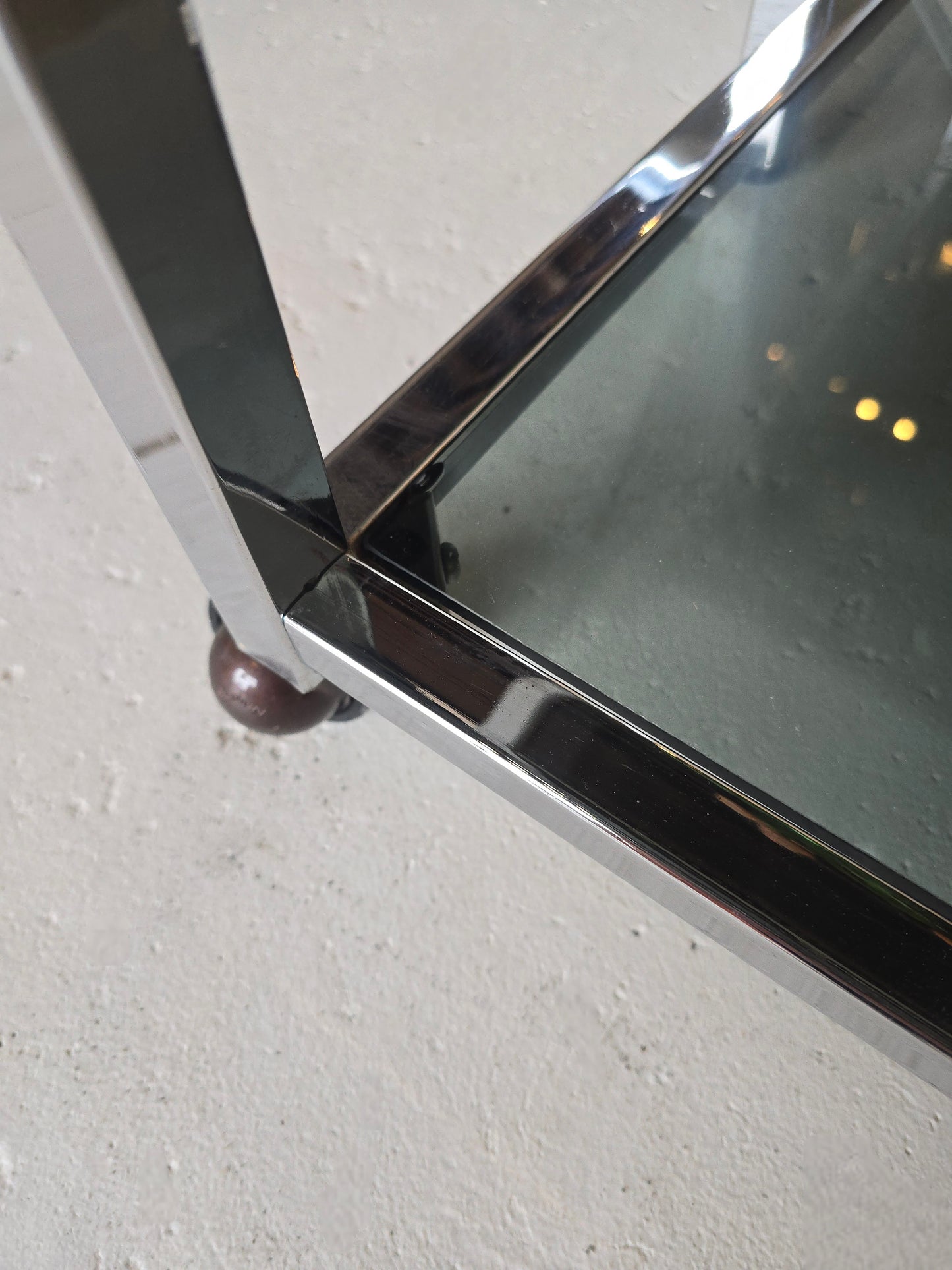 Two Piece Chrome and Tinted Glass Coffee Table