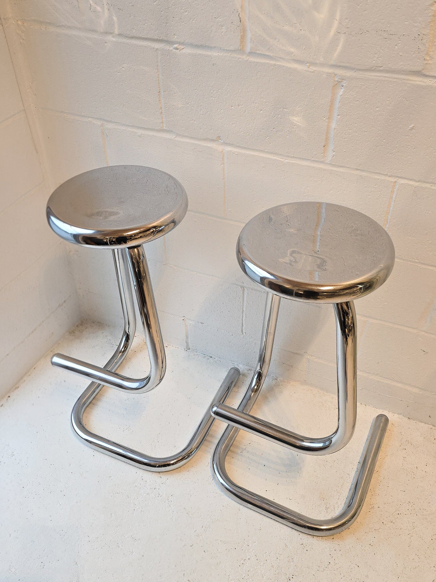 Chrome Paperclip Stools