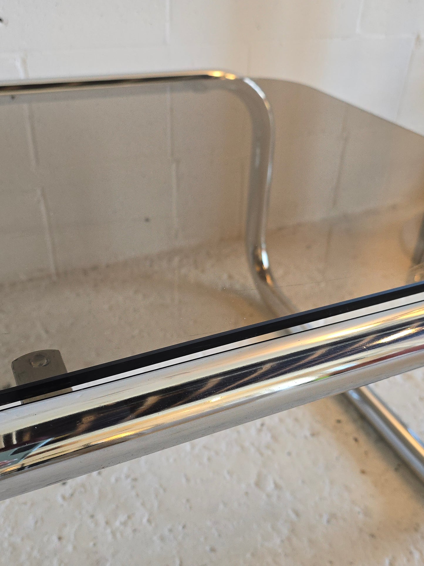 Tubular Chrome and Tinted Glass Tables
