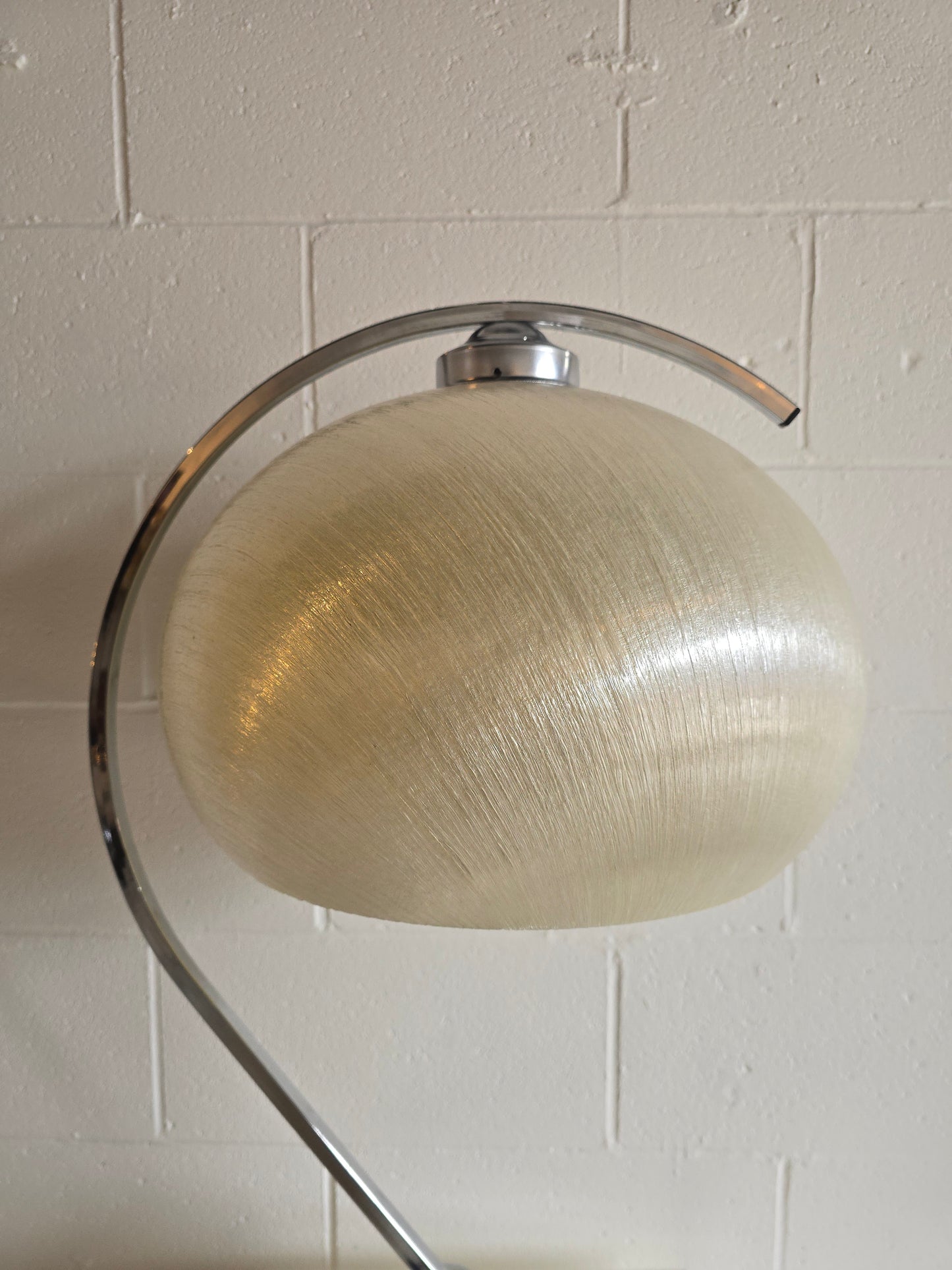 Arc Chrome & Fiberglass Table Lamp