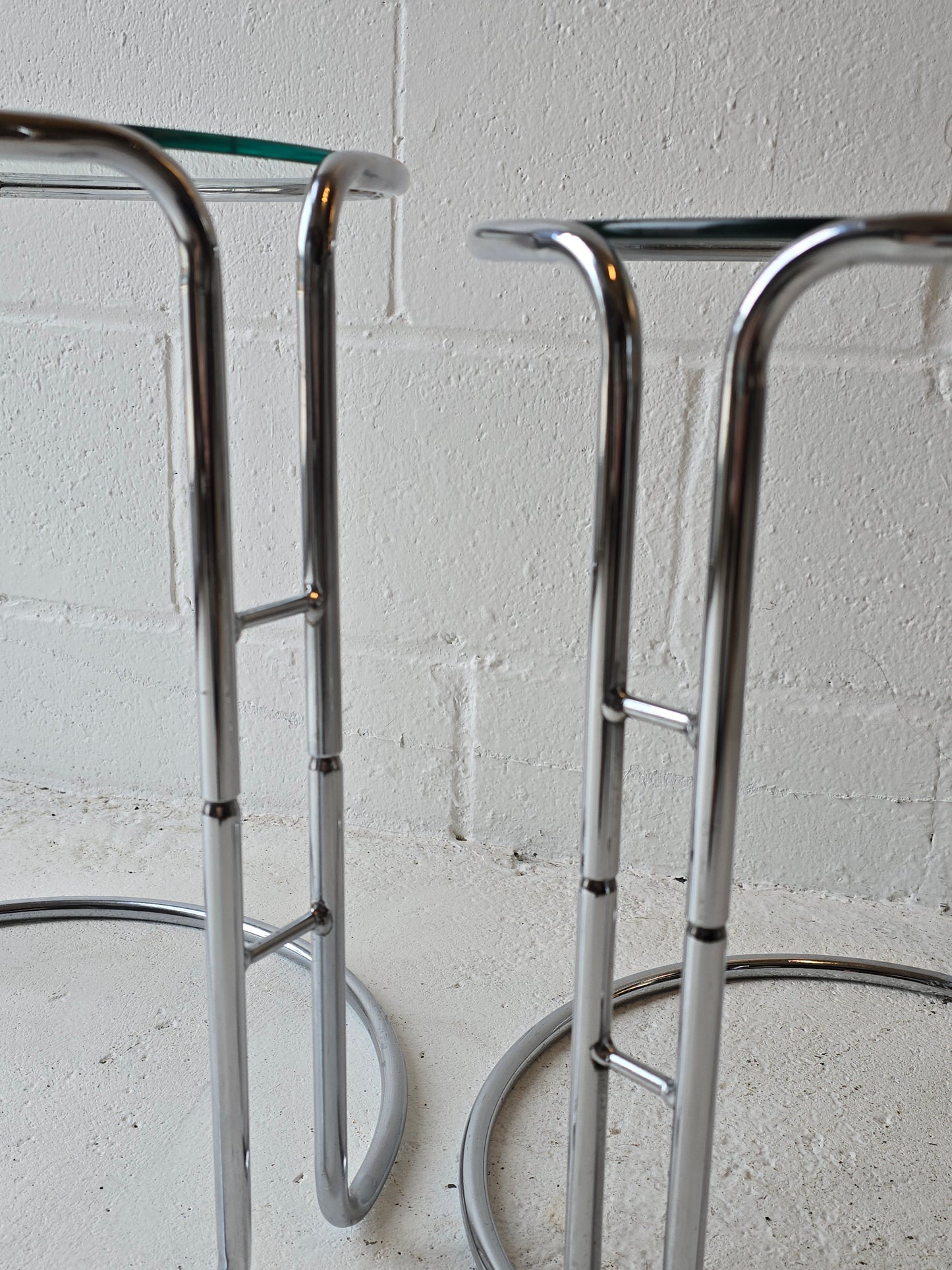 A pair of Chrome Nesting Tables
