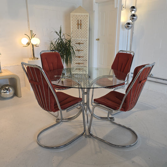 1970s Chrome Dining Set