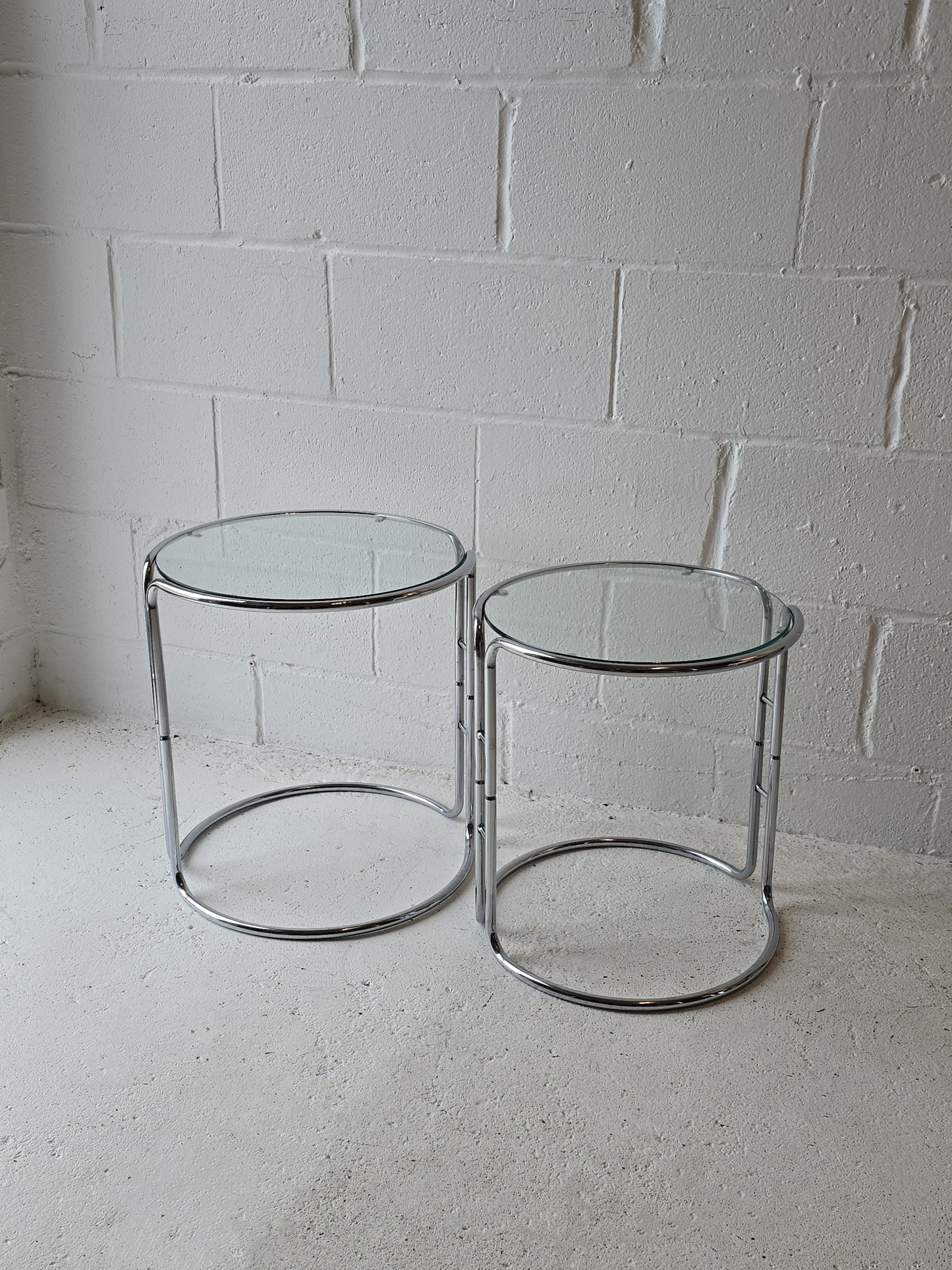 A pair of Chrome Nesting Tables