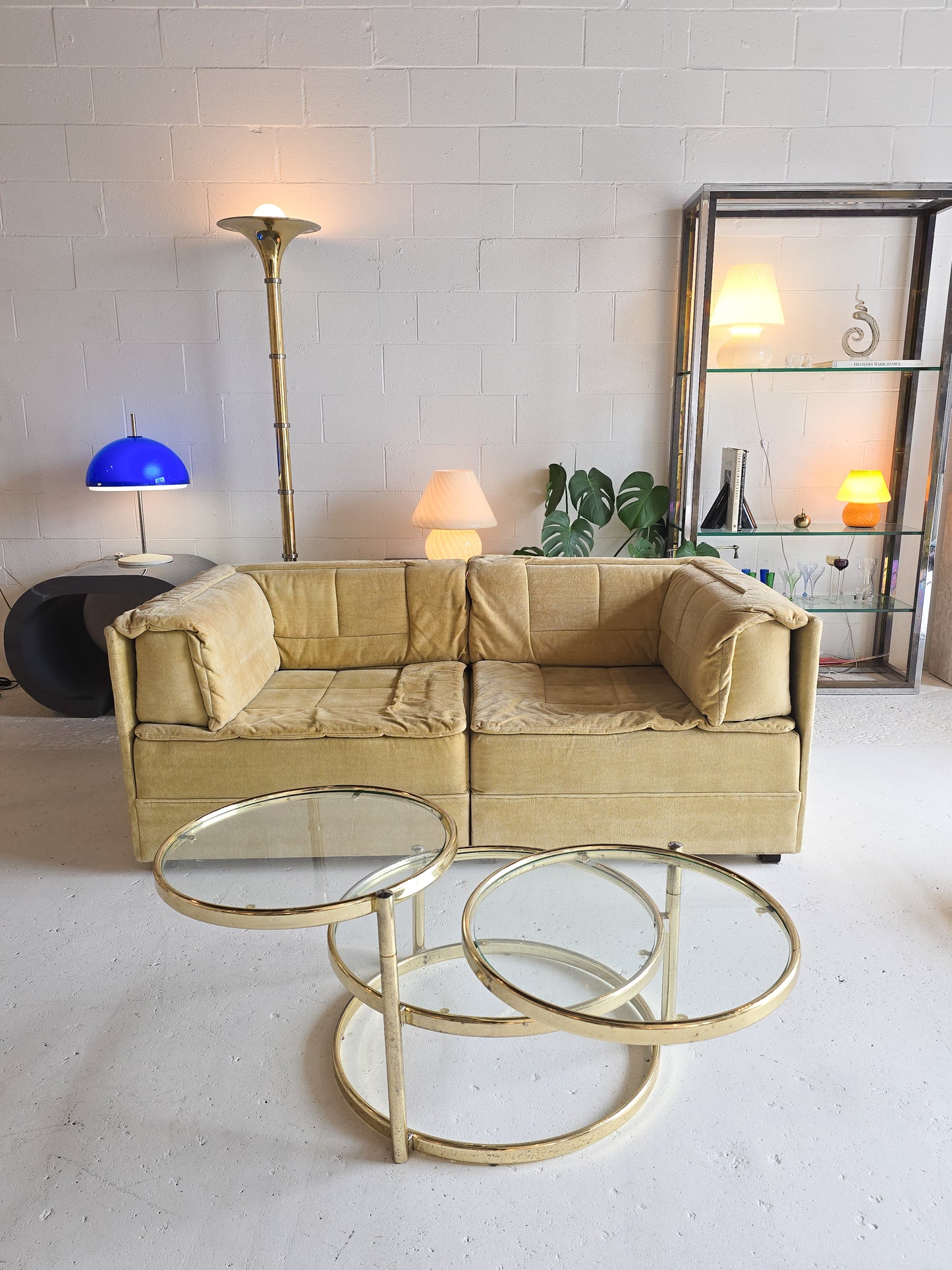 Low profile Modular two-piece sofa