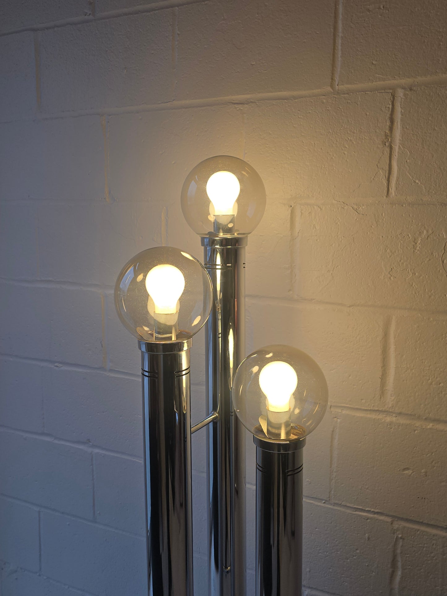 Glass and Chrome Floor Lamp