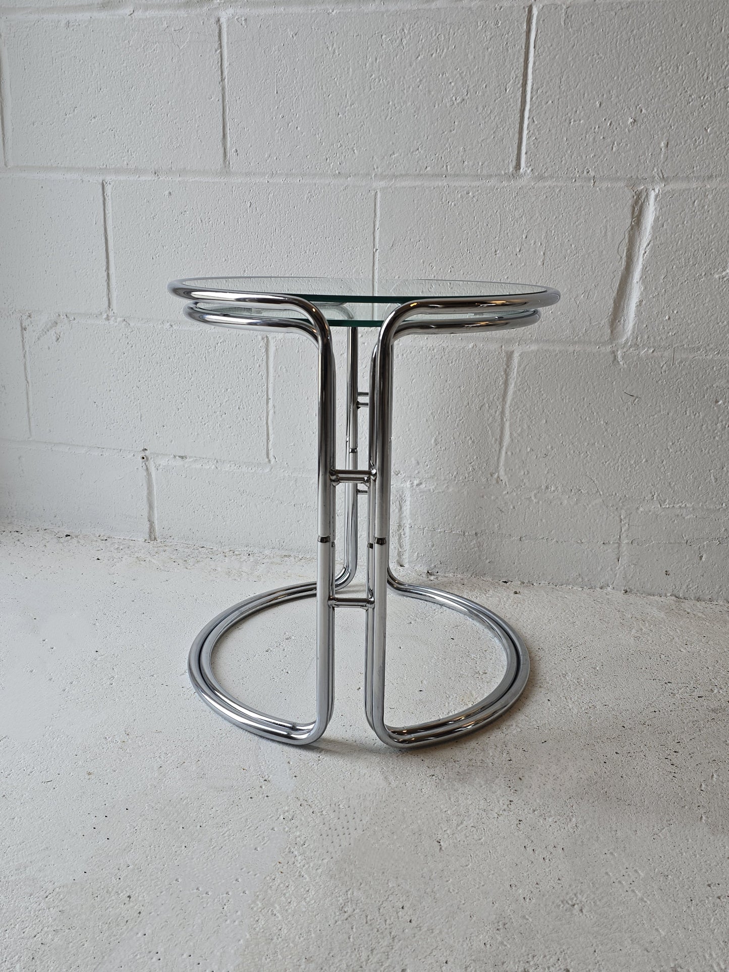 A pair of Chrome Nesting Tables