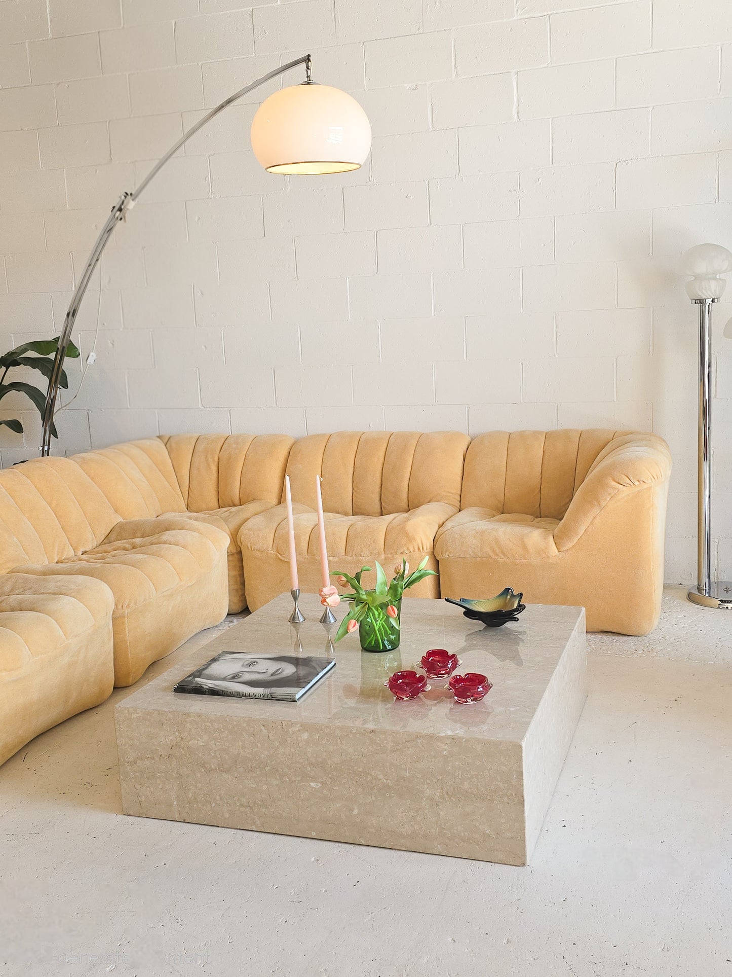 Crema Marfil Marble Coffee Table