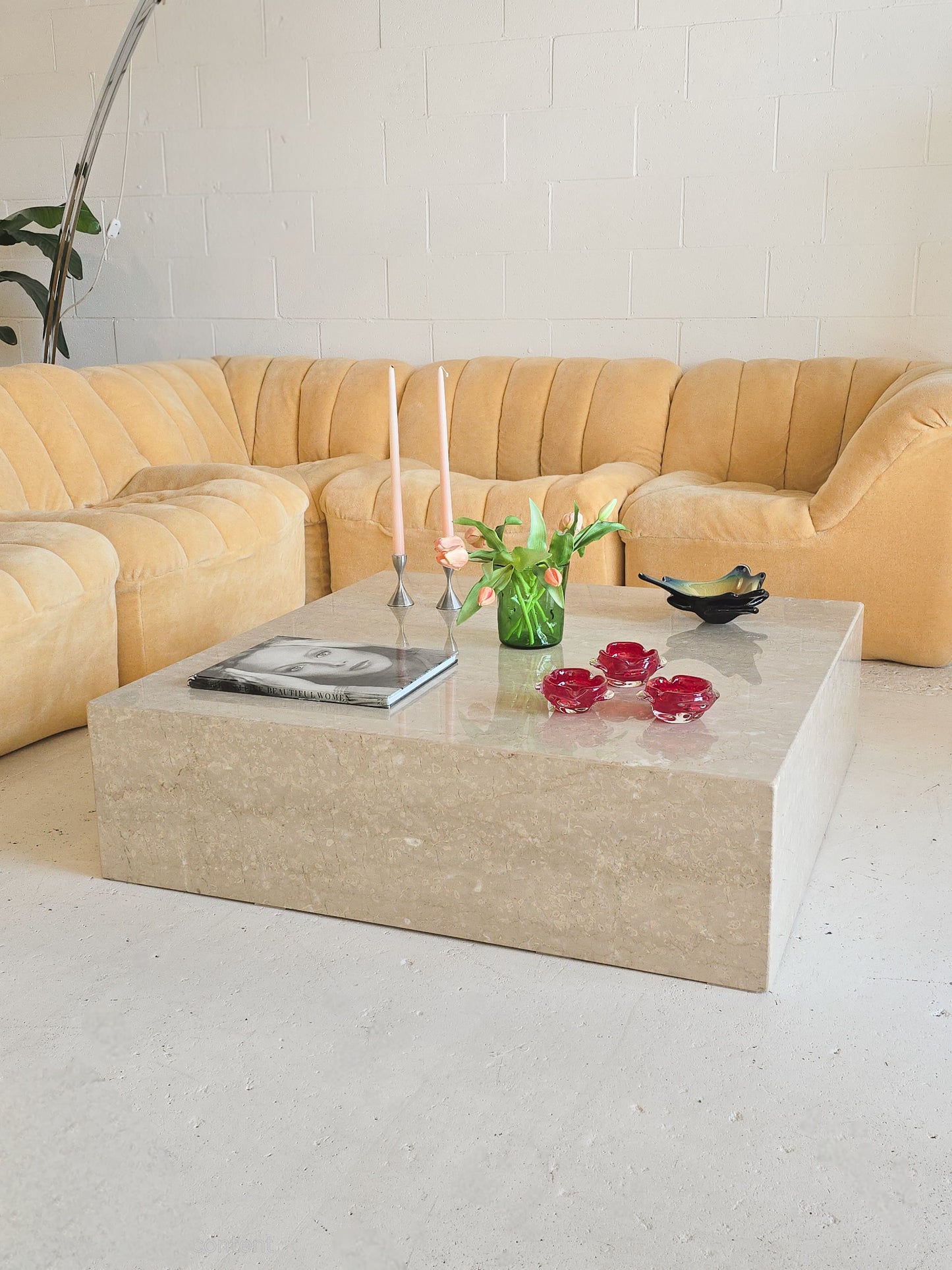Crema Marfil Marble Coffee Table