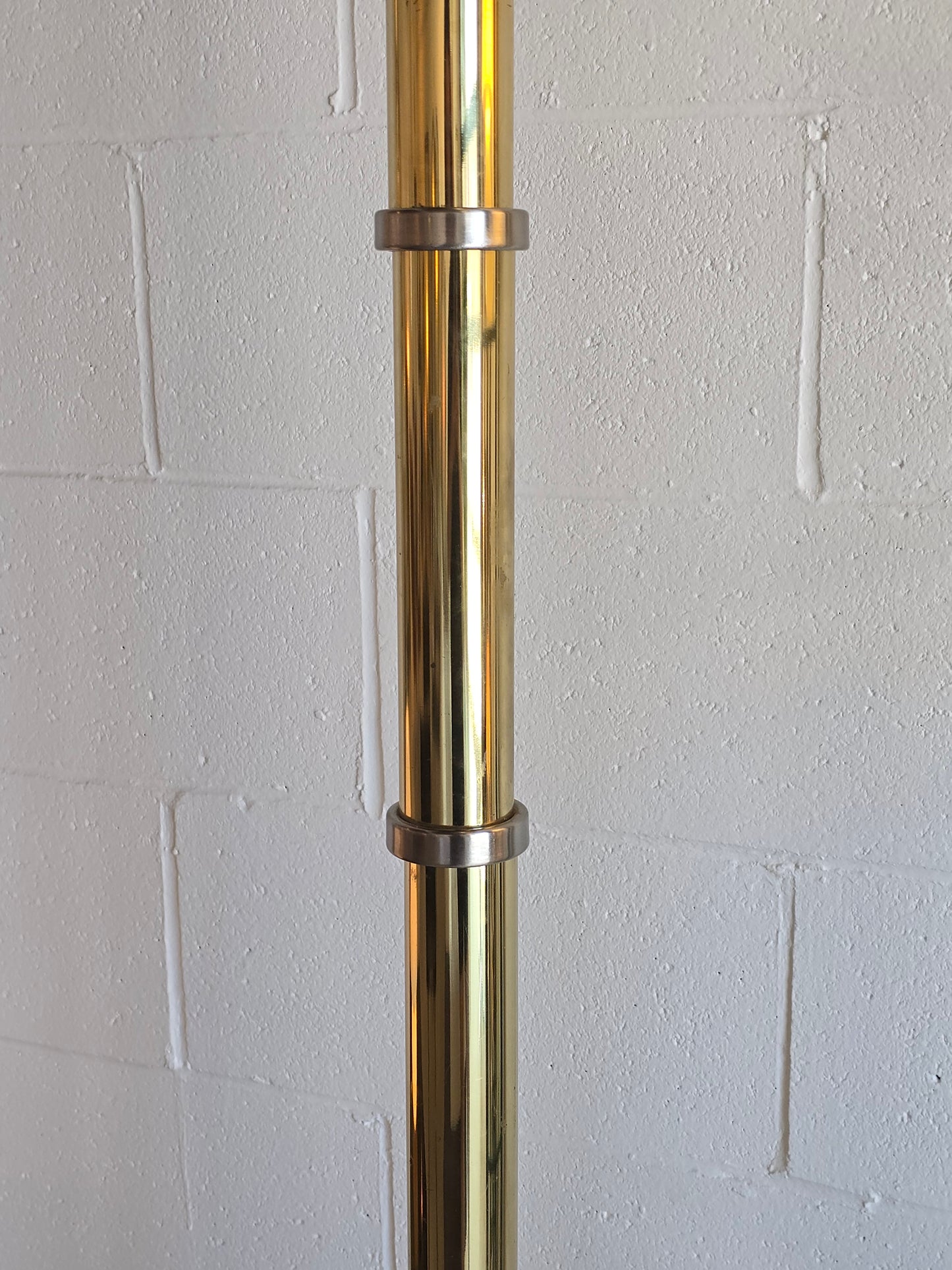 Torchiere Brass and Chrome Floor Lamp