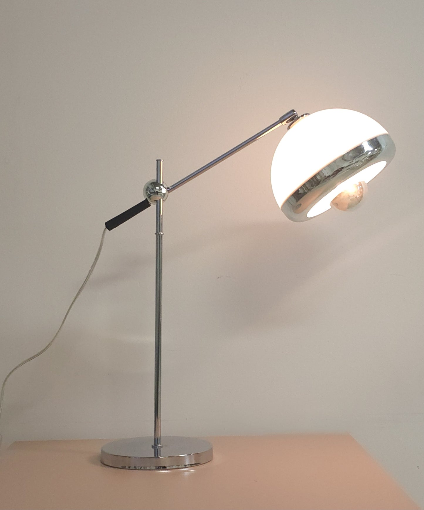 Chrome adjustable table lamp