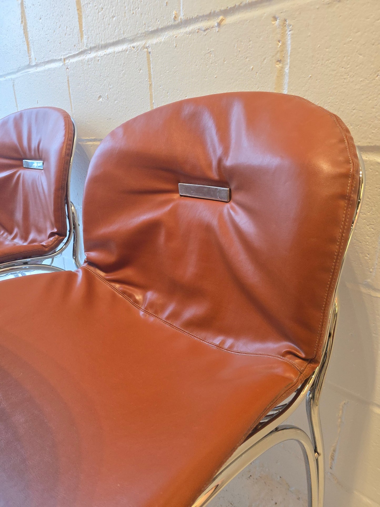 Set of Four Chrome Chairs Attr Gastone Rinaldi