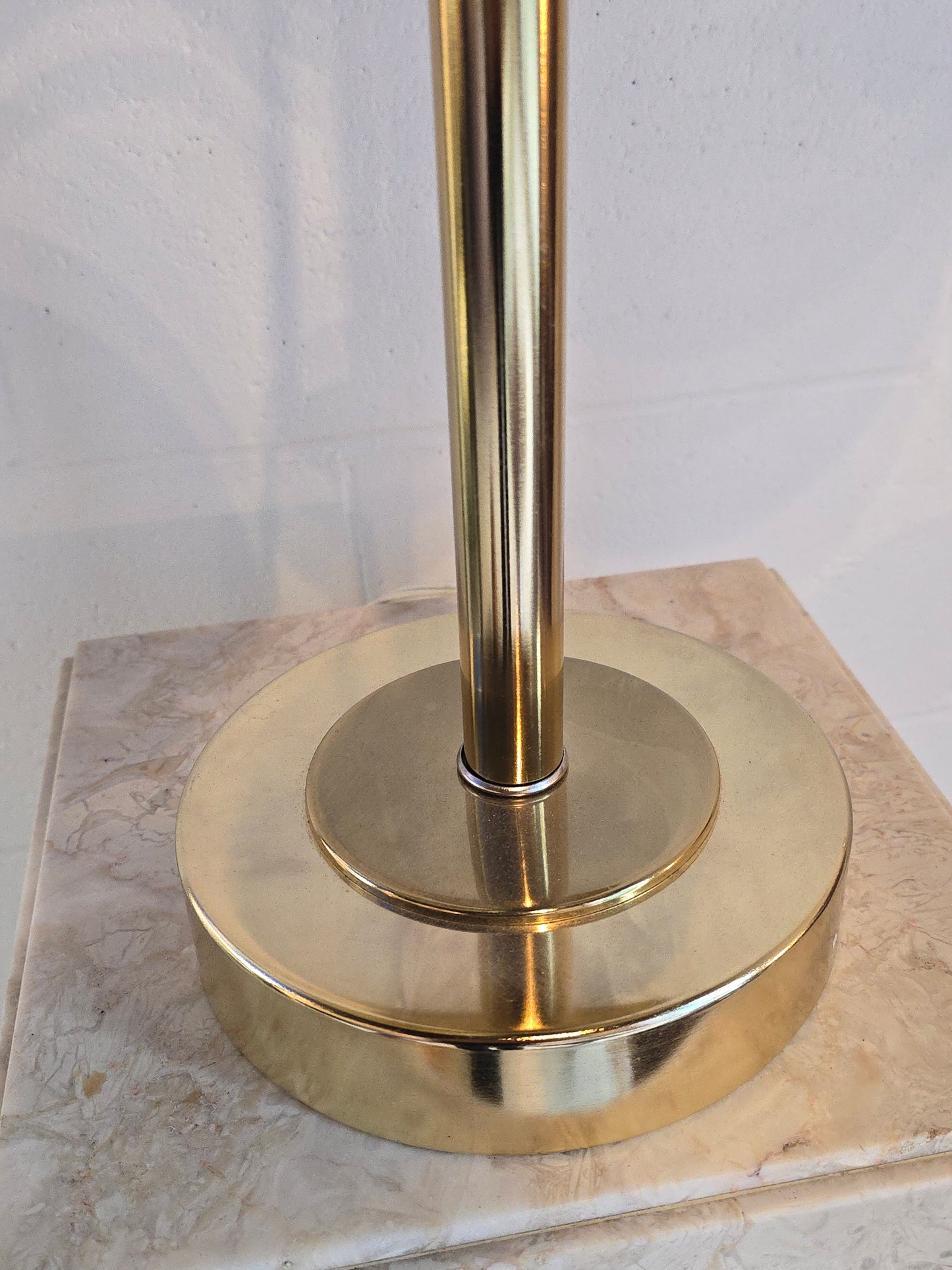 Vintage Brass Three Shade Table Lamp