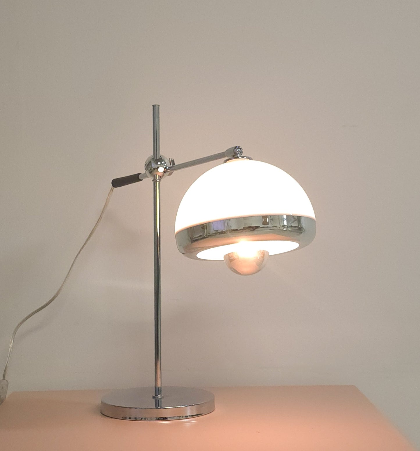 Chrome adjustable table lamp