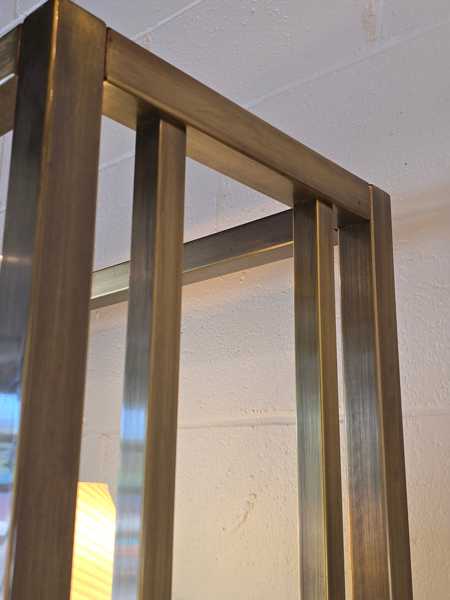 Brushed Brass and Glass Etagere