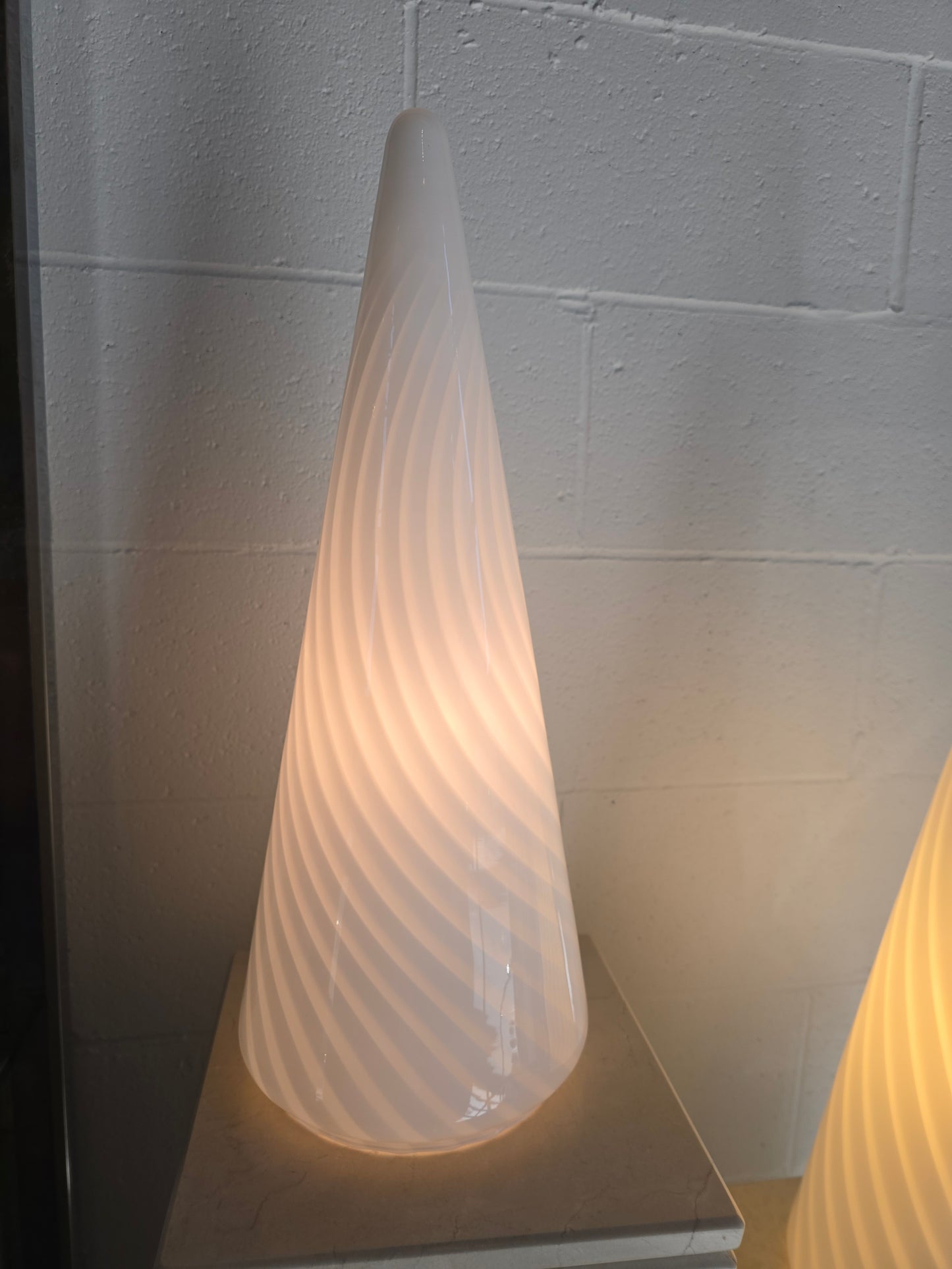 Conical Murano Art Glass Lamps