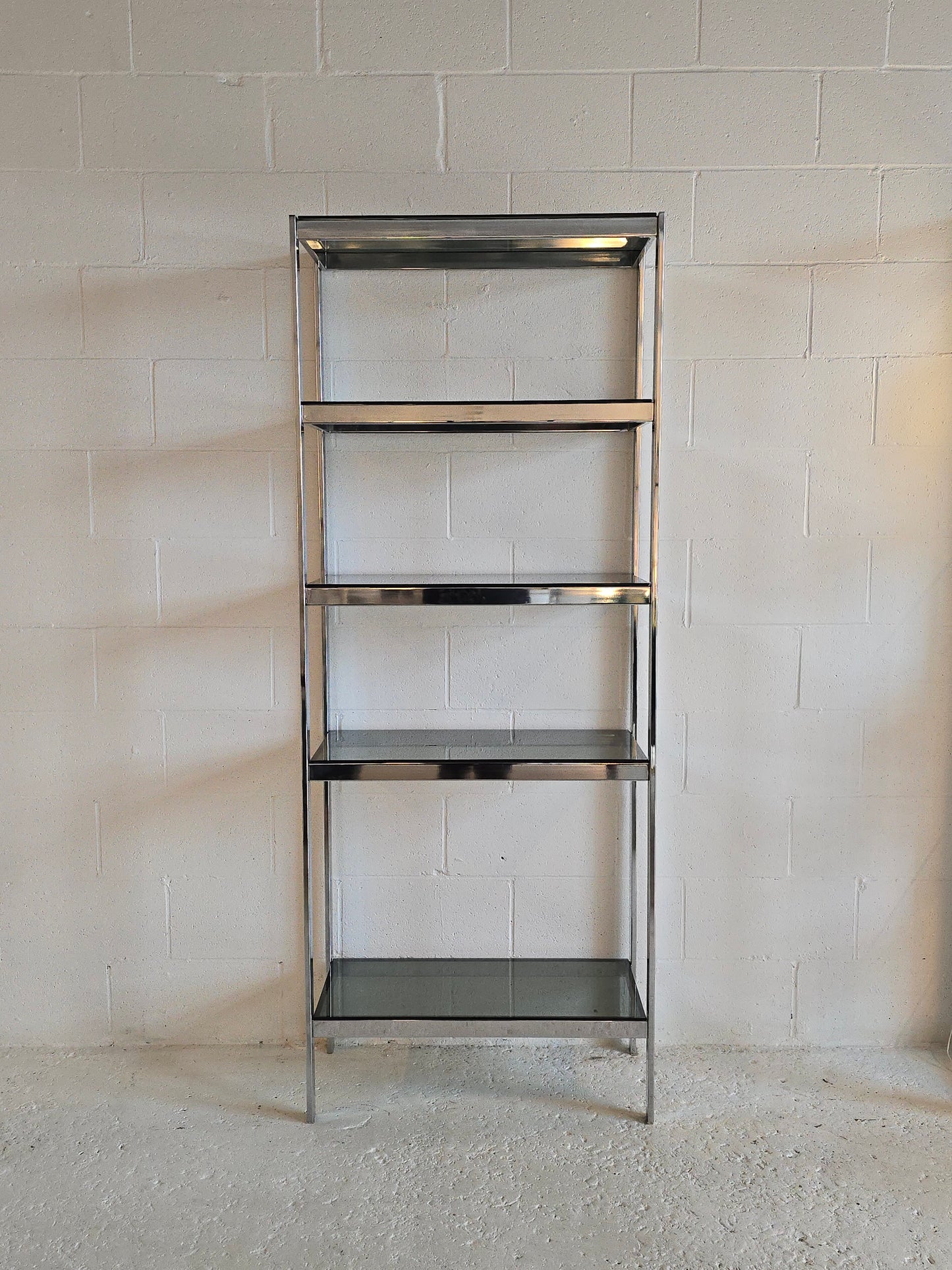 Chrome and Tinted Glass Shelf