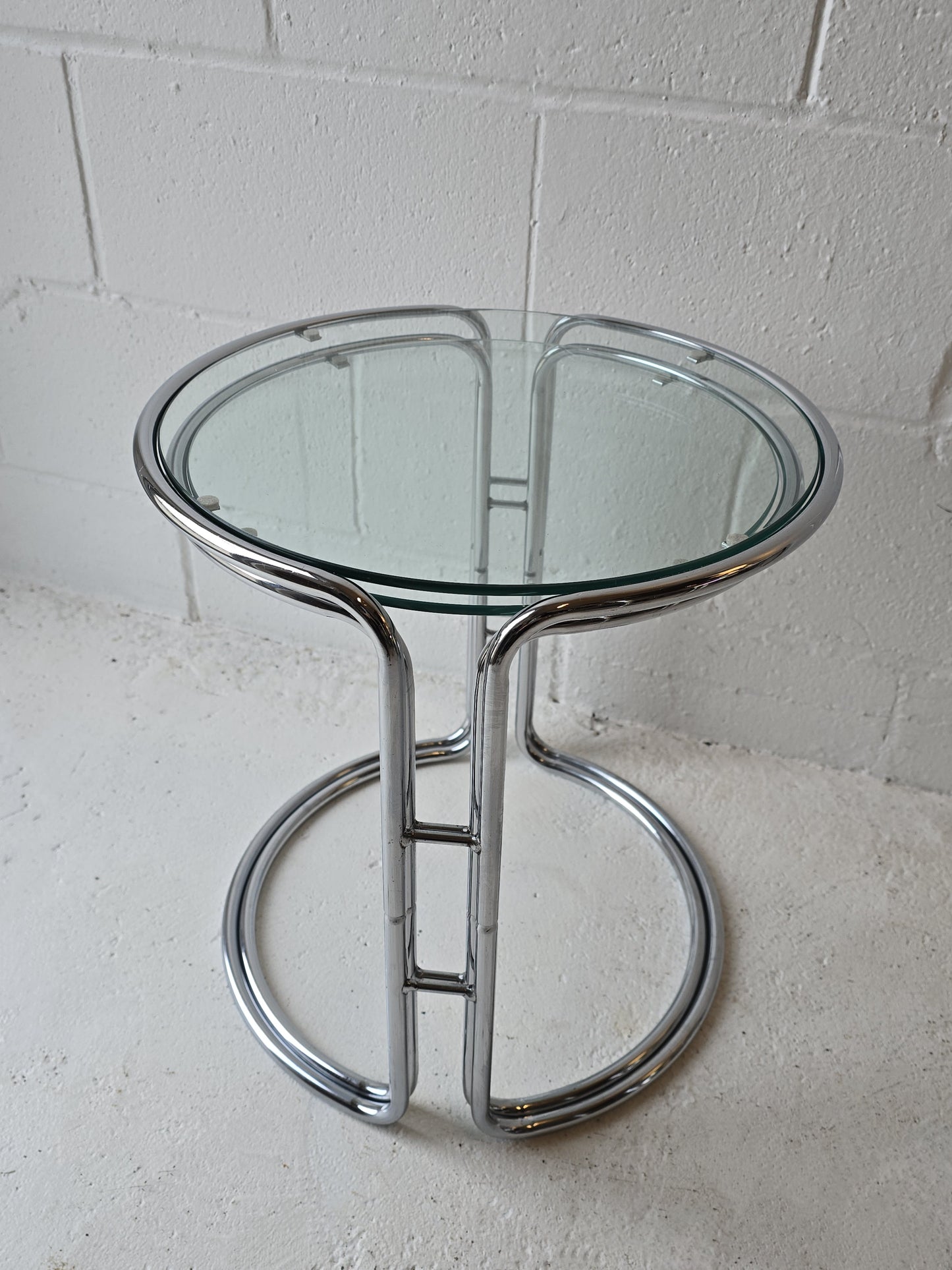 A pair of Chrome Nesting Tables
