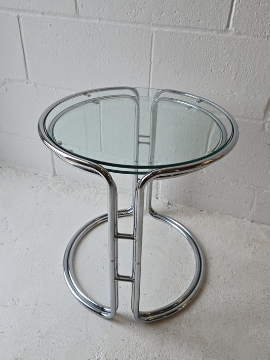 A pair of Chrome Nesting Tables