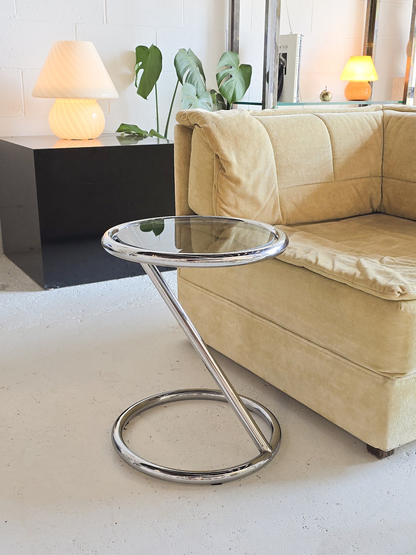 Tubular Chrome Side Table