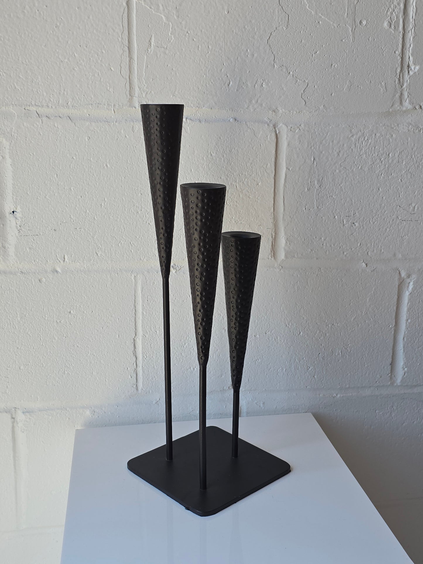 Brutalist Hammered Candelabra