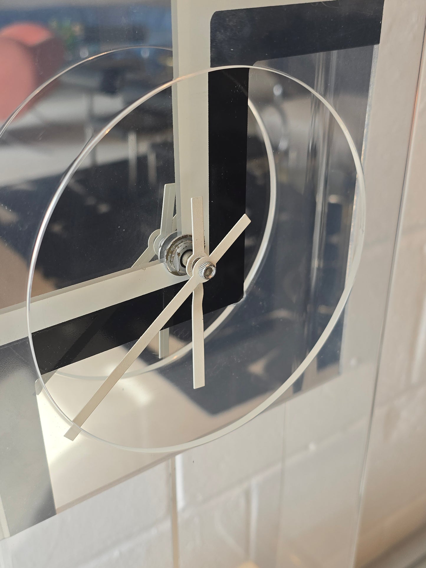 Mirrored Lucite Clock