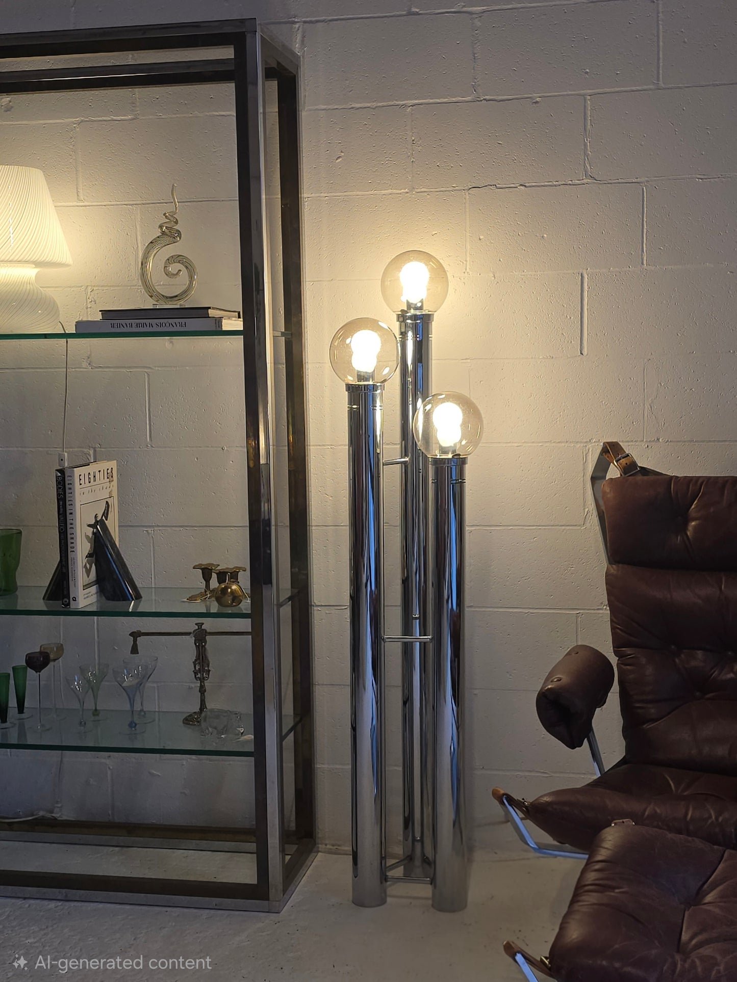 Glass and Chrome Floor Lamp