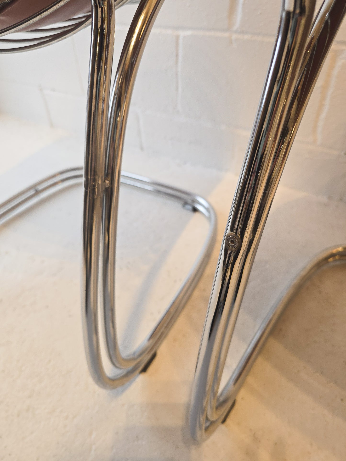 Set of Four Chrome Chairs Attr Gastone Rinaldi