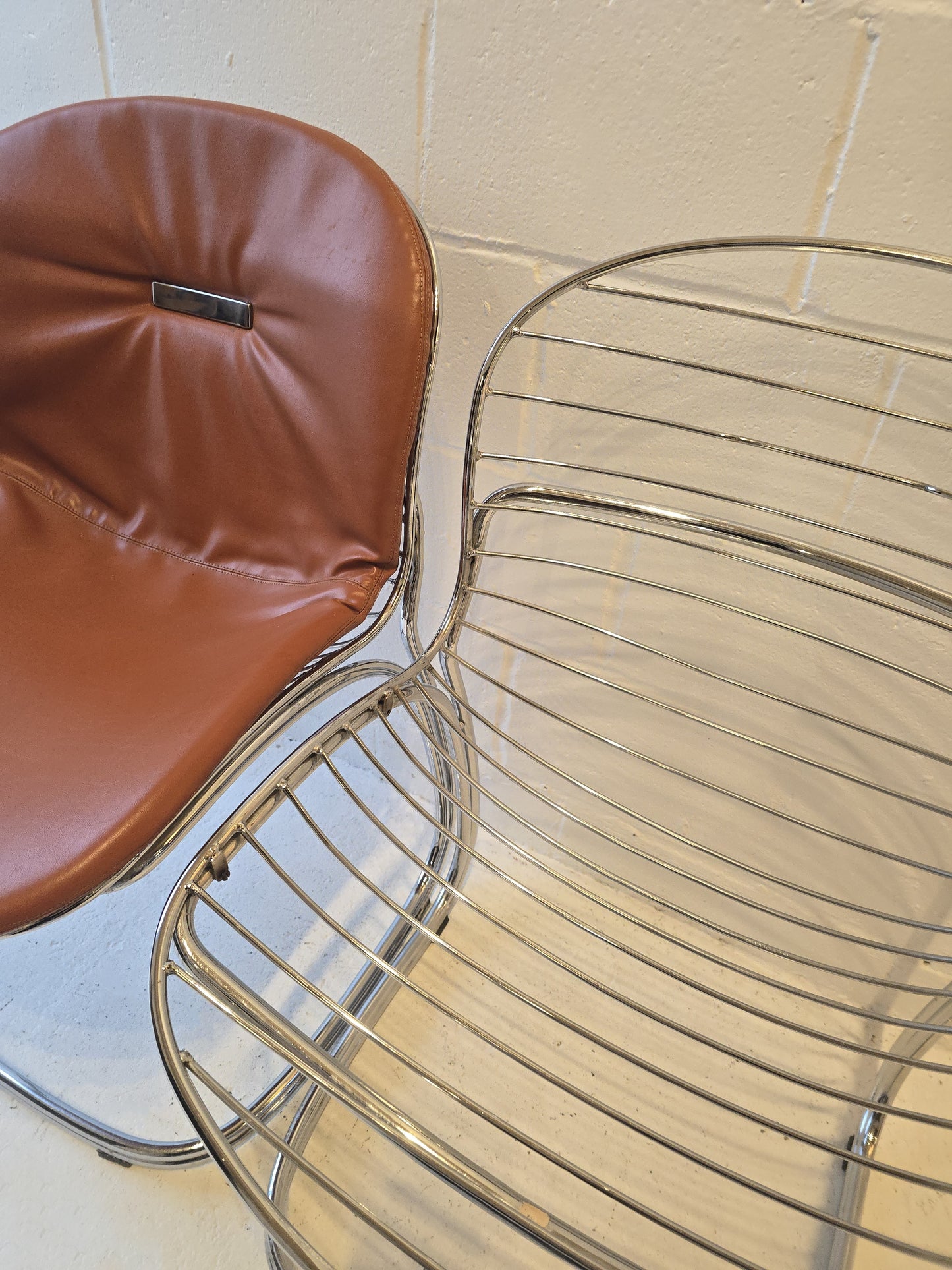 Set of Four Chrome Chairs Attr Gastone Rinaldi