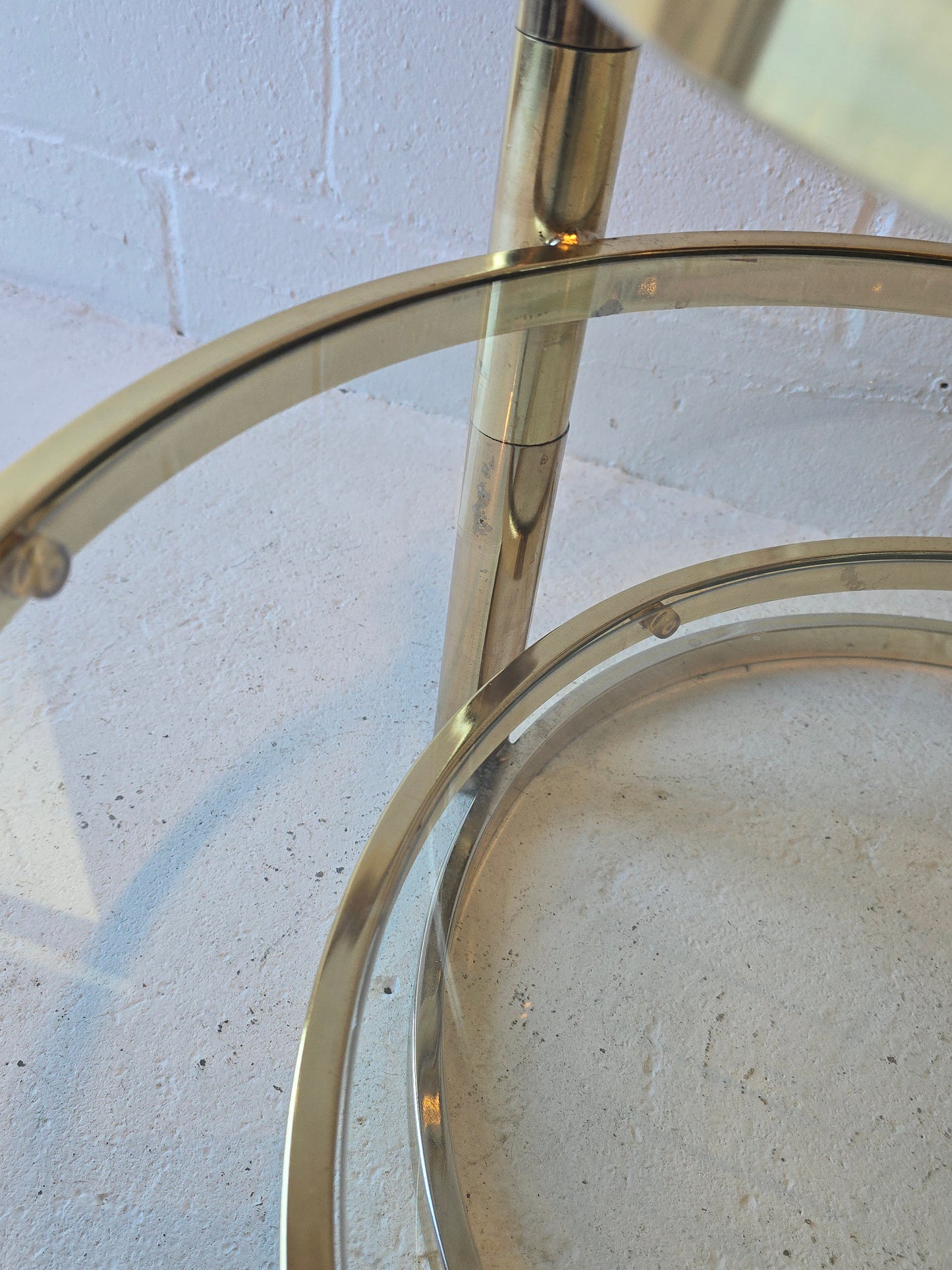 Brass and Glass Swivel Coffee Table