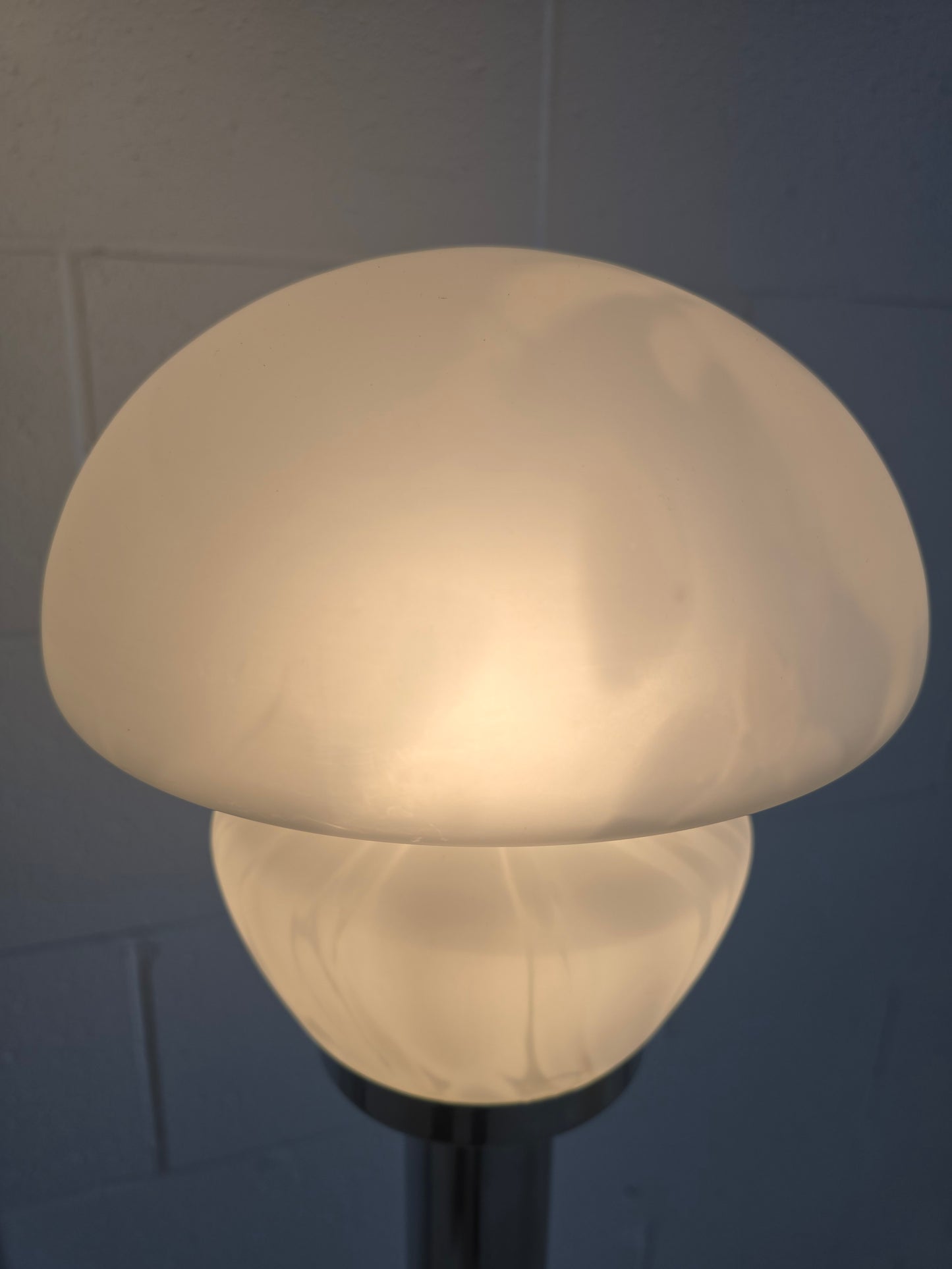 Tubular Chrome and Murano Glass Floor Lamp