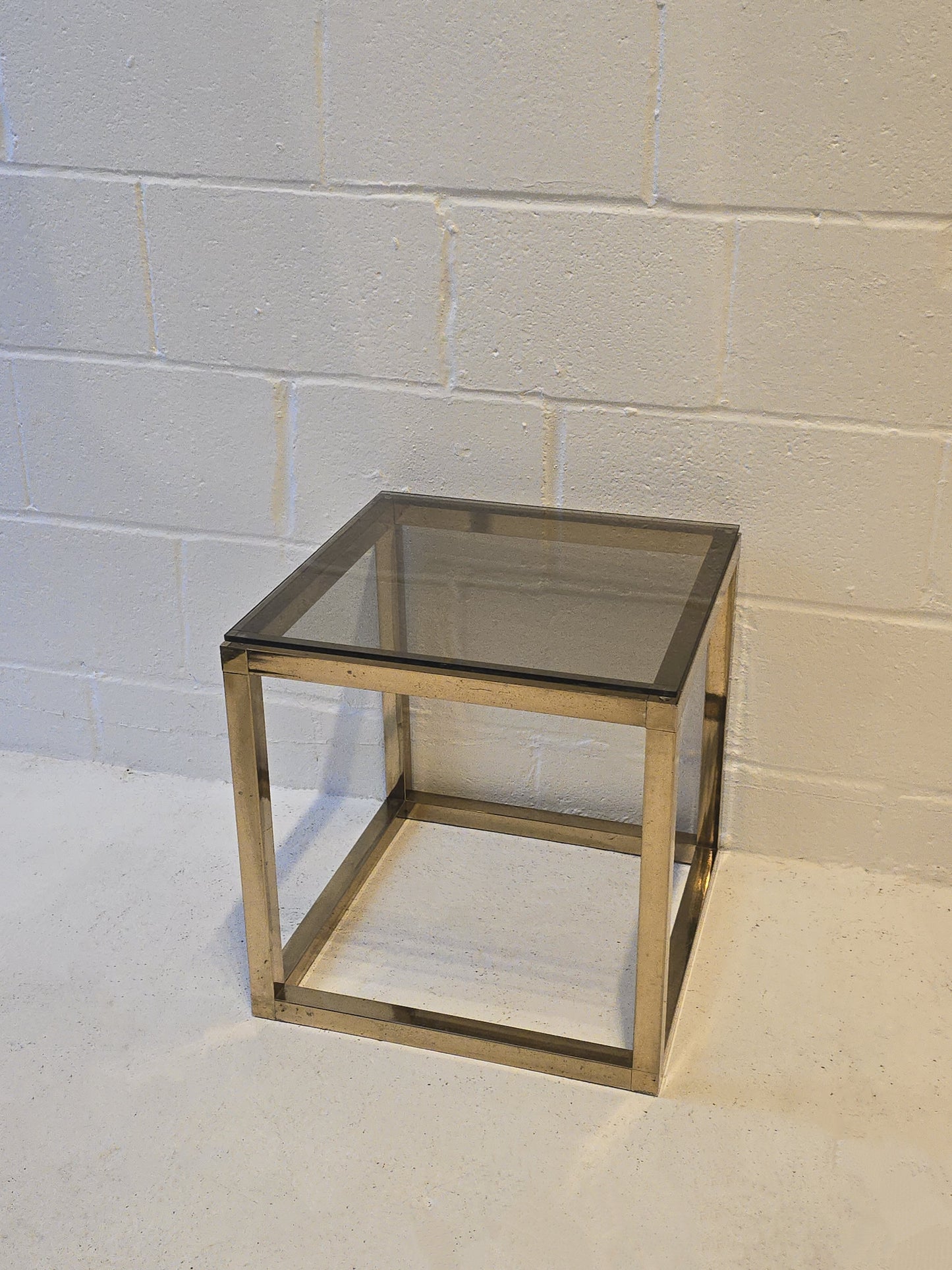 Brass and Tinted Glass Tables