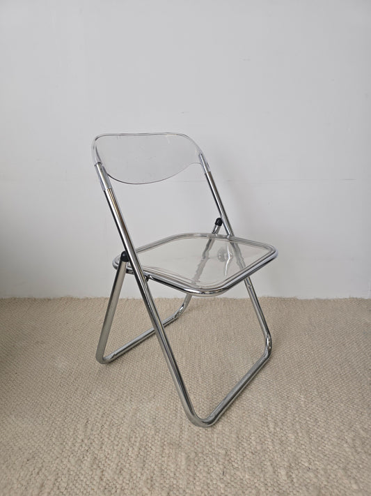 Lucite and Chrome Folding Chair