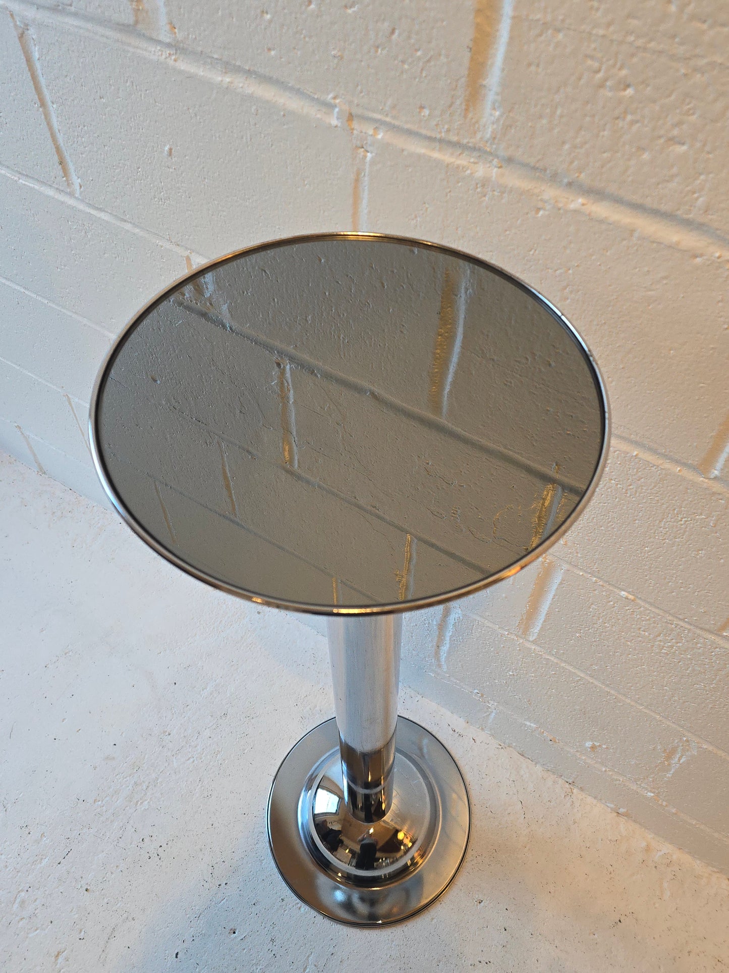 Chrome and Tinted Mirror Glass Top