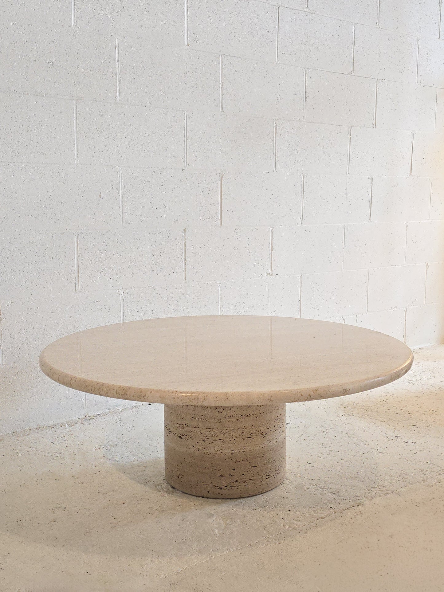 Round Travertine Coffee Table