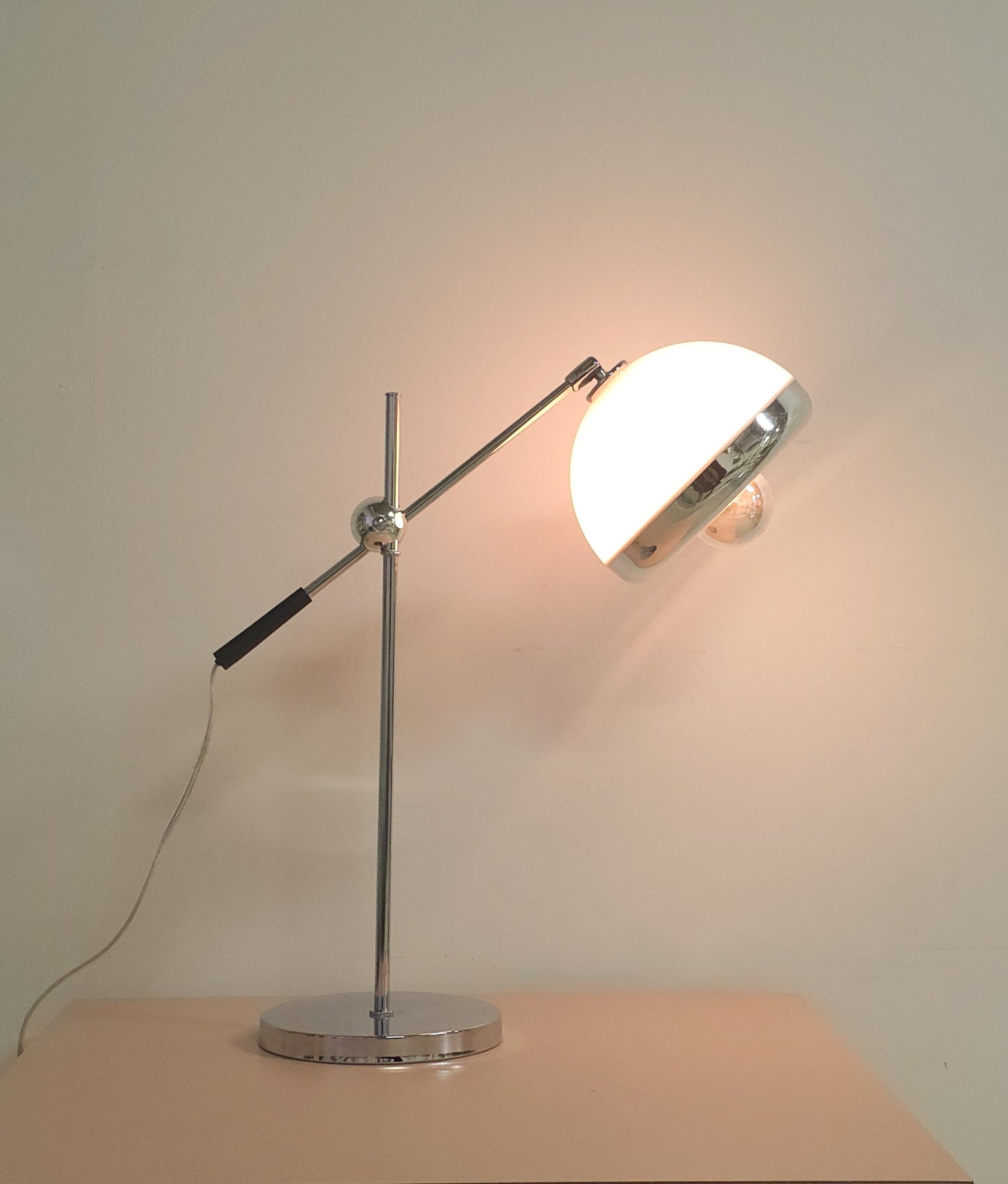 Chrome adjustable table lamp