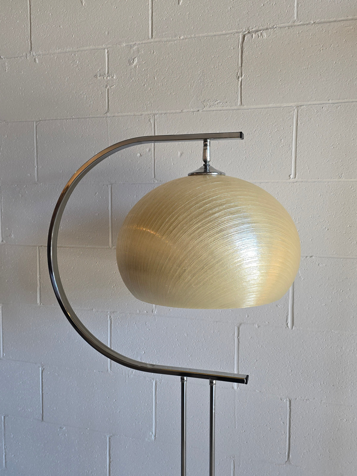 Unique 1970s Chrome and Fiberglass Floor Lamp
