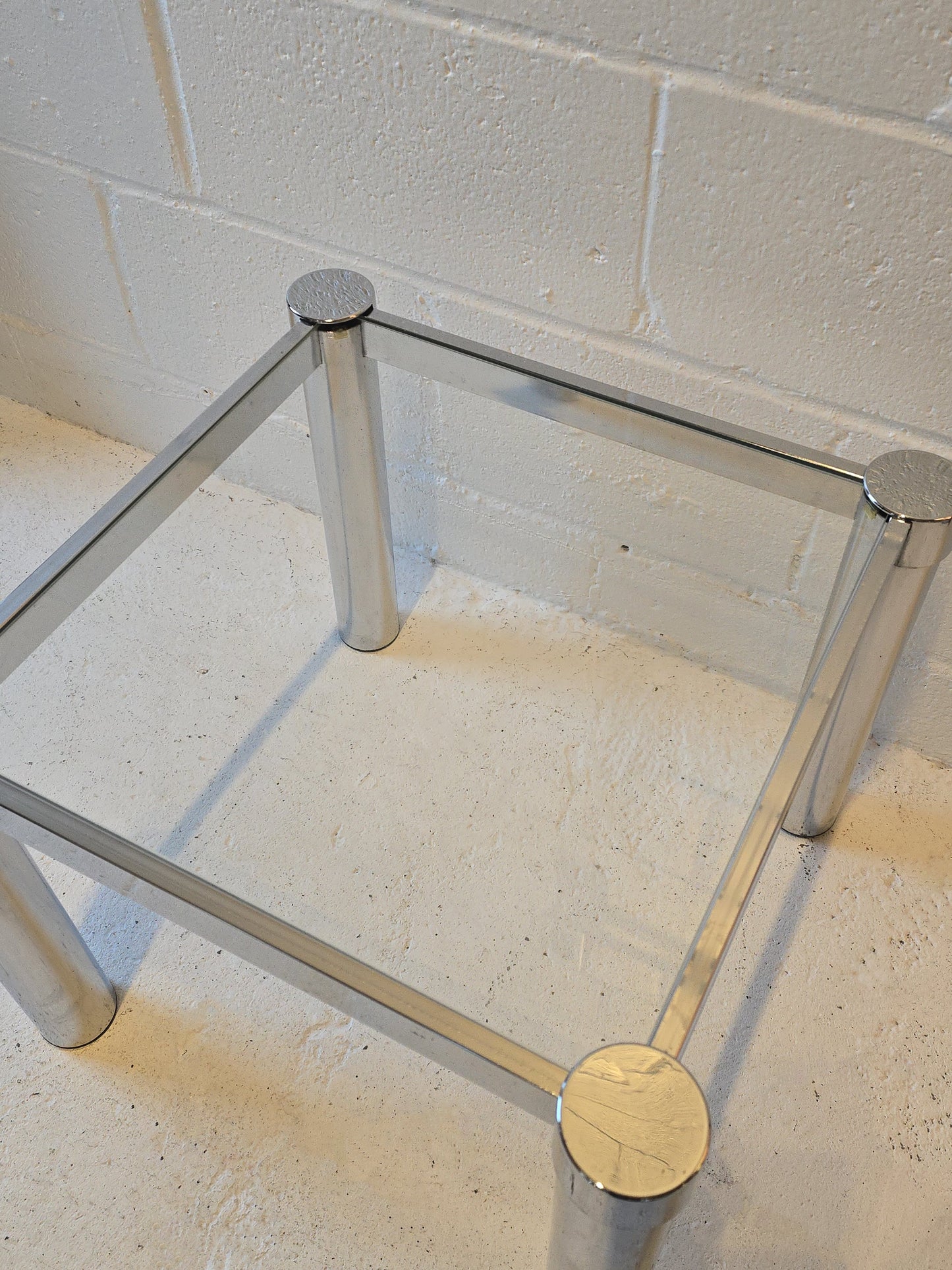 Tubular Chrome and Glass Tables